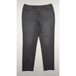 Purejill Women Pants Large Tapered‎ 29" Inseam Slim Leg Pull On High Rise Cotton